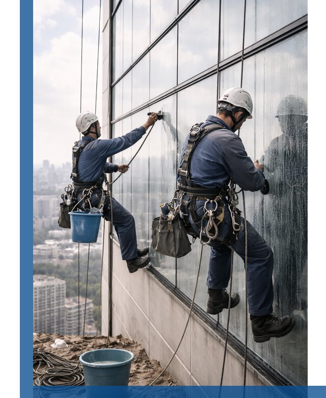 Профессиональная мойка фасадных окон альпинистами в Верхнем Уфалее