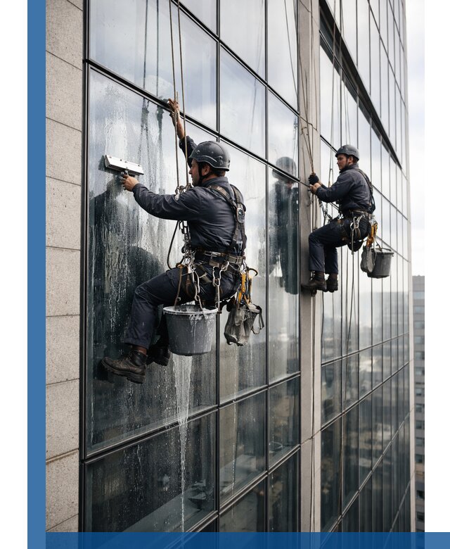 Профессиональная мойка стеклянных фасадов зданий в Верхнем Уфалее