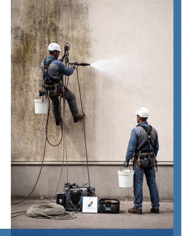 Очистка фасада от плесени в Верхнем Уфалее от 307 р. | ВЫСОТНИК-Врф