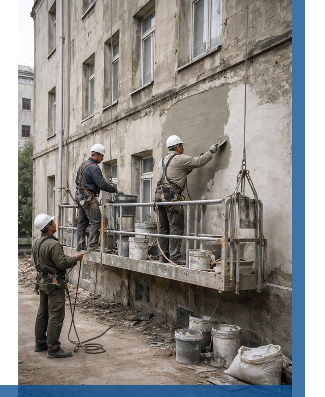 Капитальный ремонт фасада в Верхнем Уфалее от 4298 р. | ВЫСОТНИК-Врф