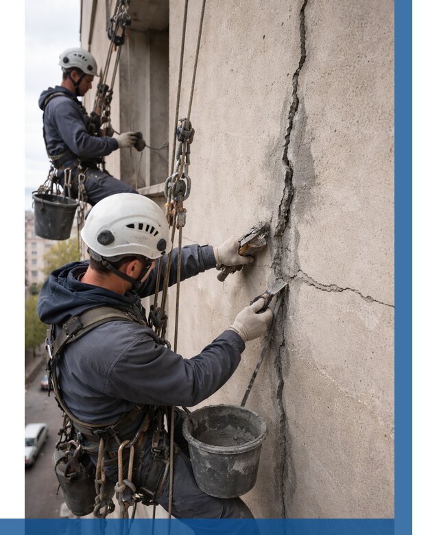 Заделка трещин на фасаде в Верхнем Уфалее от 921 р. | ВЫСОТНИК-Врф