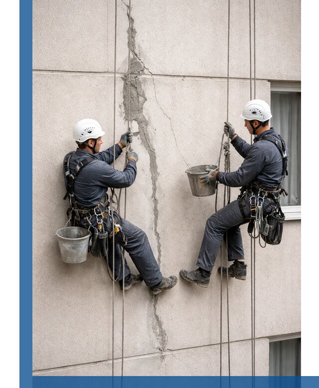 Заделка трещин на фасаде в Верхнем Уфалее с гарантийным ремонтом