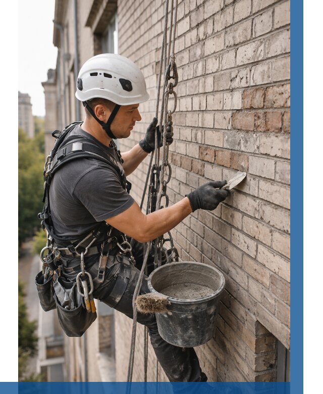 Ремонт кирпичной кладки фасада в Верхнем Уфалее от 1842 р. | ВЫСОТНИК-Врф