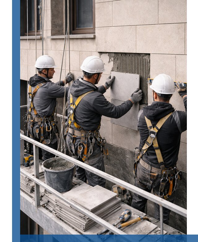 Ремонт облицовки фасада плиткой в Верхнем Уфалее с гарантией