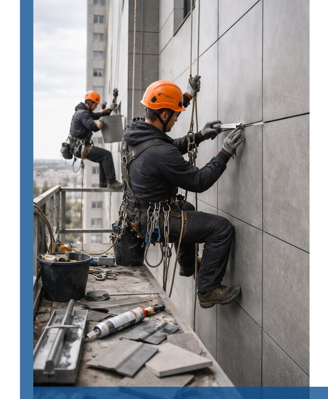 Профессиональный ремонт фасада из керамогранита в Верхнем Уфалее