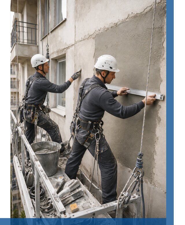 Штукатурка фасада на высоте в Верхнем Уфалее от 921 р. | ВЫСОТНИК-Врф