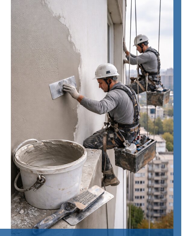 Шпаклевка фасада на высоте в Верхнем Уфалее от 716 р. | ВЫСОТНИК-Врф