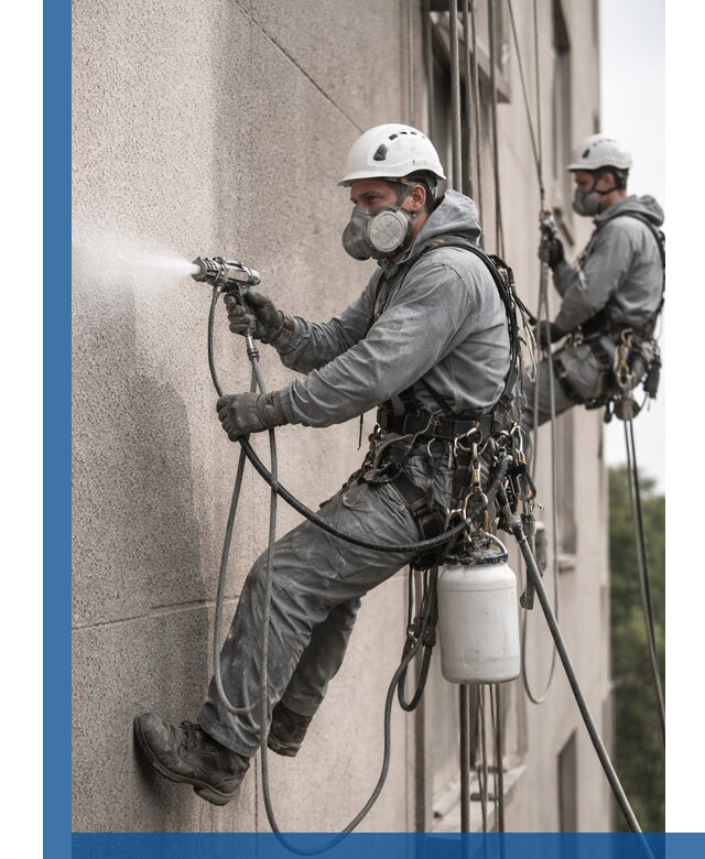 Безвоздушная покраска фасадов зданий в Верхнем Уфалее профессионально