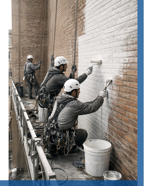 Покраска кирпичного фасада в Верхнем Уфалее от 358 р. | ВЫСОТНИК-Врф