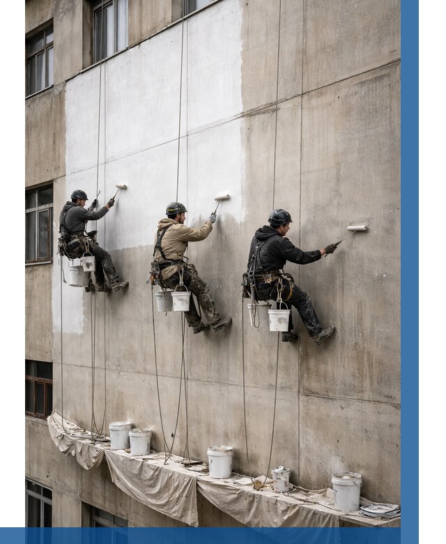 Покраска бетонного фасада в Верхнем Уфалее от 358 р за м2 | ВЫСОТНИК-Врф