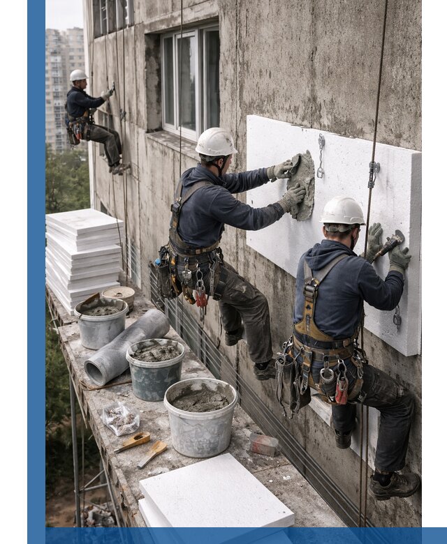 Утепление фасада пенополистиролом в Верхнем Уфалее под ключ