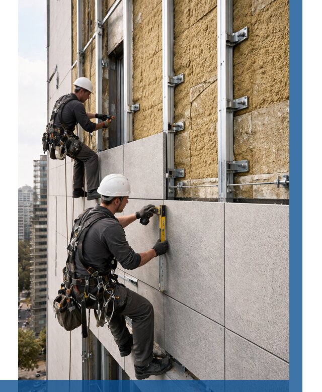 Монтаж вентилируемого фасада в Верхнем Уфалее от 3582 р. | ВЫСОТНИК-Врф