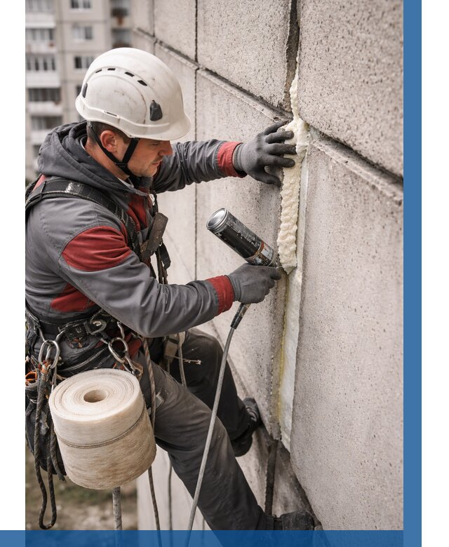 Утепление межпанельных швов в Верхнем Уфалее от 716 р. | ВЫСОТНИК-Врф