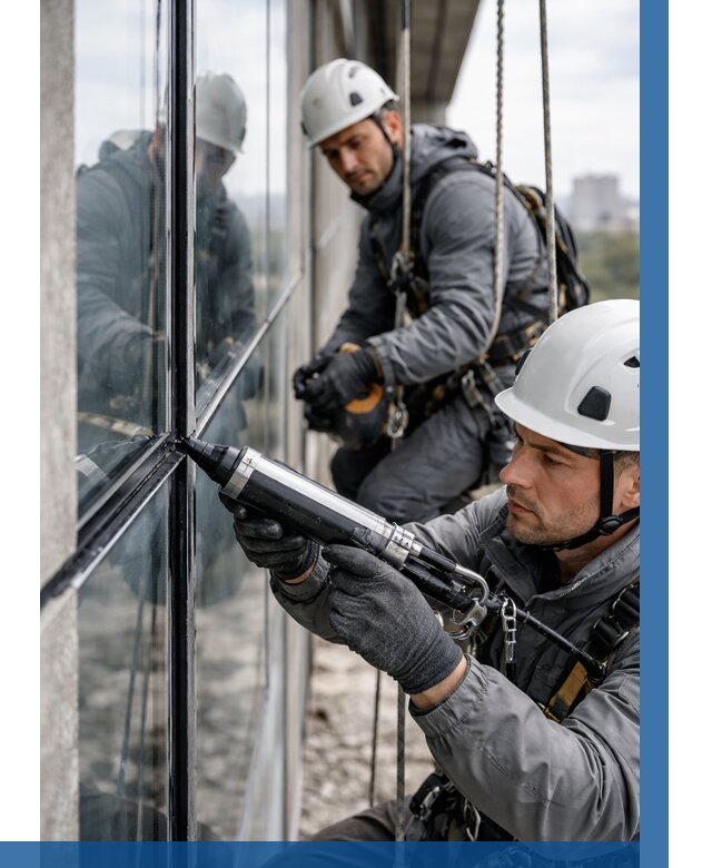 Герметизация витражных швов в Верхнем Уфалее от 665 р. | ВЫСОТНИК-Врф