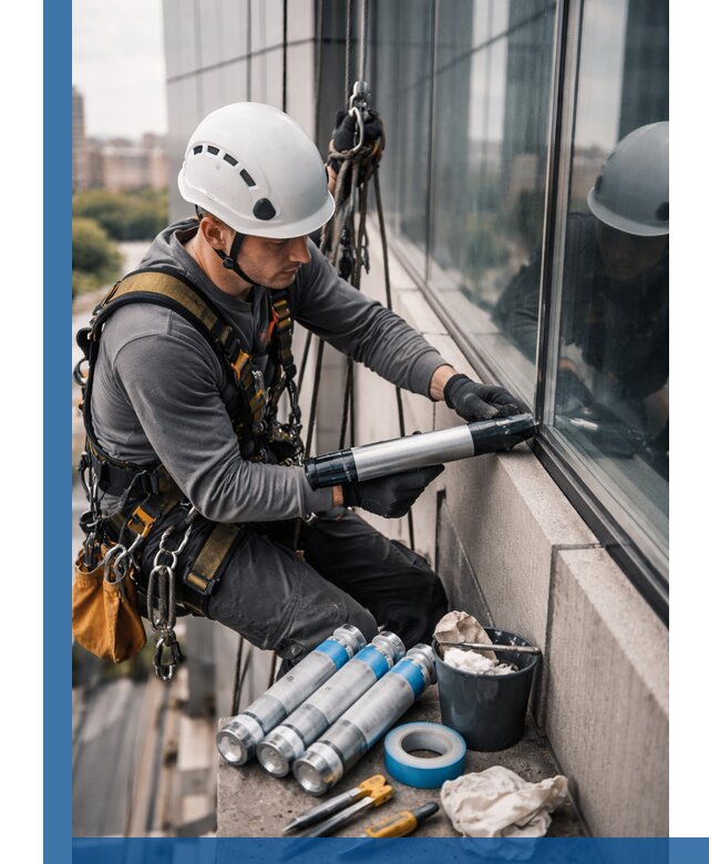 Герметизация стыков витража в Верхнем Уфалее для герметичных фасадов