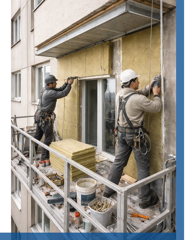 Утепление балкона снаружи в Верхнем Уфалее от 1637 р. под ключ ВЫСОТНИК-Врф