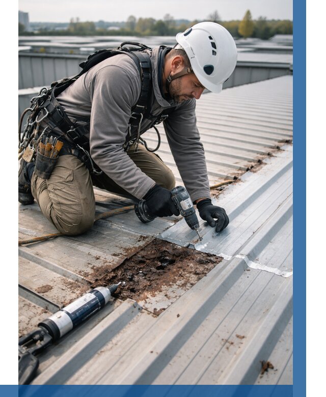 Ремонт профнастила на кровле в Верхнем Уфалее от 716 р. | ВЫСОТНИК-Врф