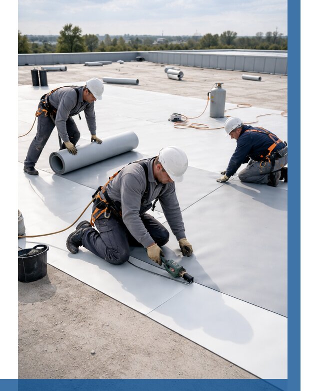 Монтаж мембранной кровли под ключ в Верхнем Уфалее от 1228 р. | ВЫСОТНИК-Врф