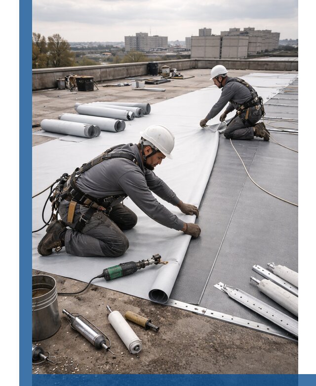 Монтаж мембранной кровли в Верхнем Уфалее для промышленных зданий