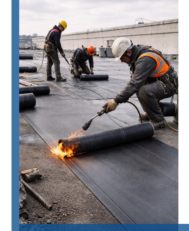 Монтаж наплавляемой кровли в Верхнем Уфалее профессионально