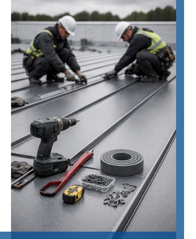 Монтаж фальцевой кровли в Верхнем Уфалее от 1842 р. | ВЫСОТНИК-Врф