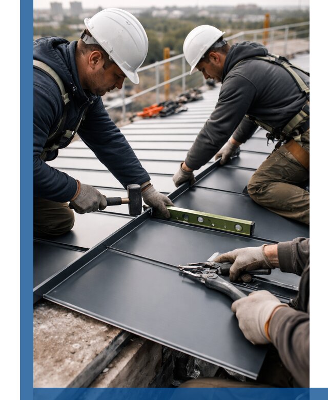 Монтаж фальцевой кровли в Верхнем Уфалее для промышленных зданий