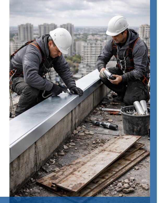 Замена парапетных крышек под ключ в Верхнем Уфалее от 1228 р. | ВЫСОТНИК-Врф