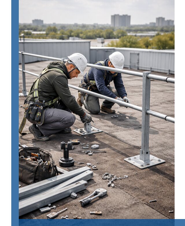 Монтаж кровельного ограждения в Верхнем Уфалее под ключ с гарантией