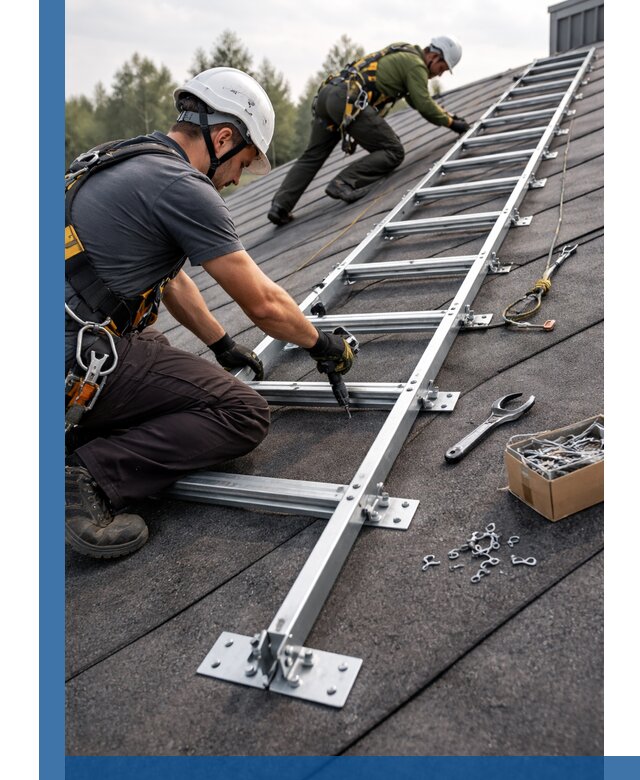 Профессиональный монтаж кровельной лестницы в Верхнем Уфалее под ключ