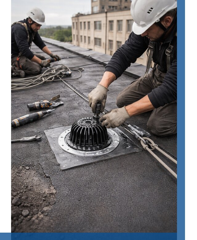 Установка водосточных воронок в Верхнем Уфалее цена от 3582 р. | ВЫСОТНИК-Врф