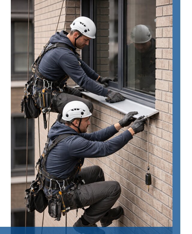 Монтаж оконных отливов под ключ в Верхнем Уфалее от 3582 р. | ВЫСОТНИК-Врф