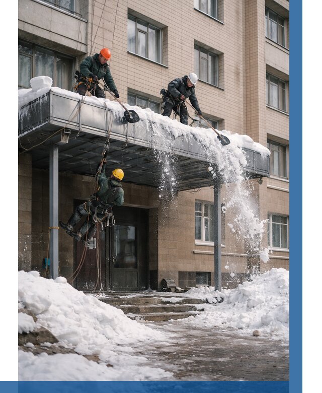 Очистка козырьков от снега в Верхнем Уфалее от 3582 р. | ВЫСОТНИК-Врф