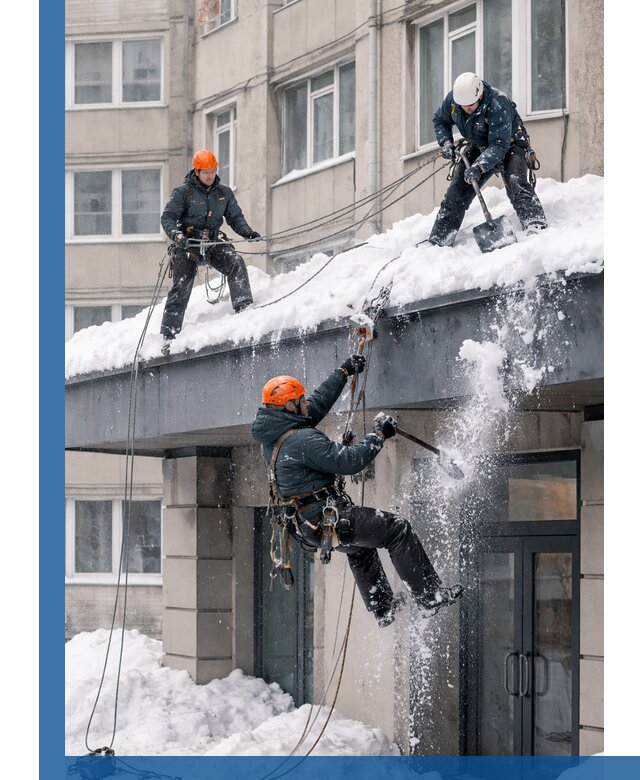 Безопасная очистка навесов от снега в Верхнем Уфалее круглогодично