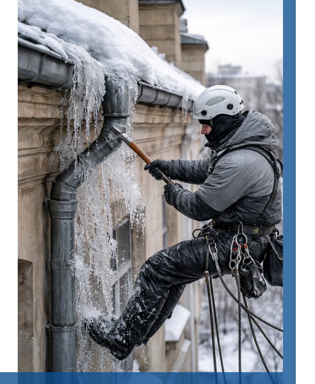 Очистка водостоков от льда в Верхнем Уфалее от 3582 р. | ВЫСОТНИК-Врф