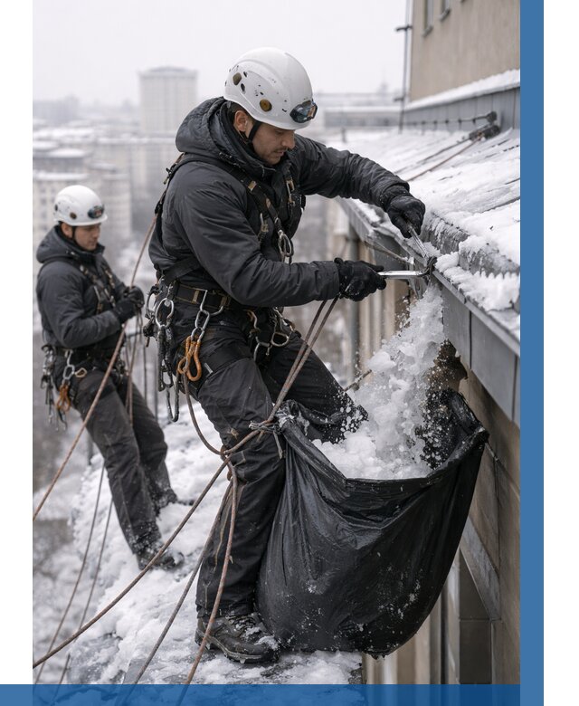 Аварийная очистка крыши в Верхнем Уфалее под ключ от 307 р. | ВЫСОТНИК-Врф