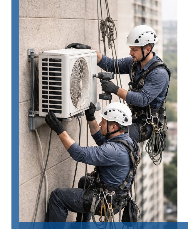 Монтаж внешнего блока кондиционера в Верхнем Уфалее установка и крепление