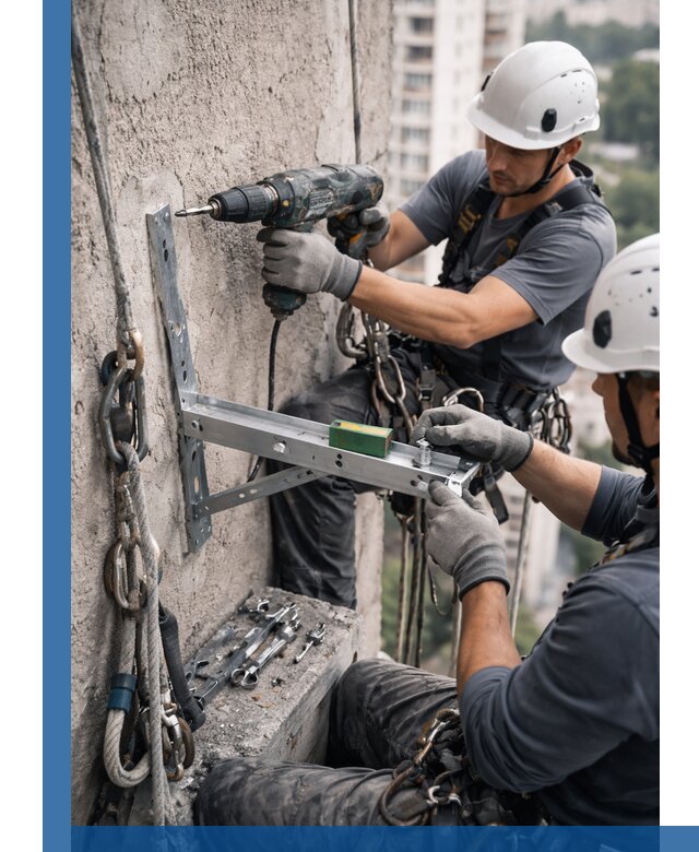 Установка кронштейнов кондиционера и крепежа в Верхнем Уфалее