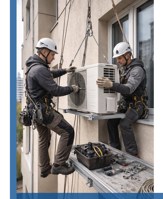 Перенос внешнего блока кондиционера в Верхнем Уфалее с монтажом и крепежом