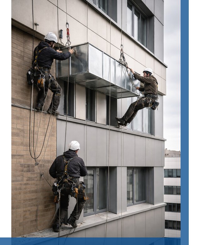 Монтаж воздуховодов на фасаде в Верхнем Уфалее от 1535 р. | ВЫСОТНИК-Врф