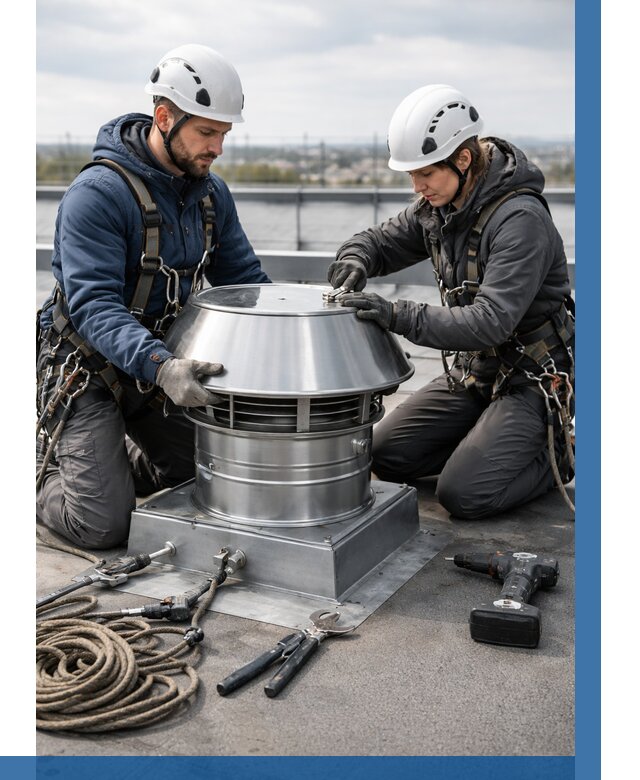 Установка дефлекторов на кровле в Верхнем Уфалее от 4605 р. | ВЫСОТНИК-Врф