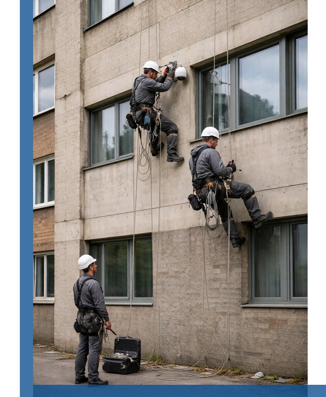 Монтаж фасадных камер видеонаблюдения в Верхнем Уфалее под ключ