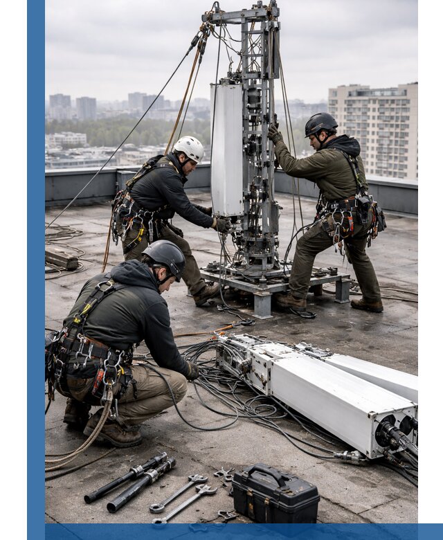 Демонтаж антенн на крыше зданий в Верхнем Уфалее с гарантией