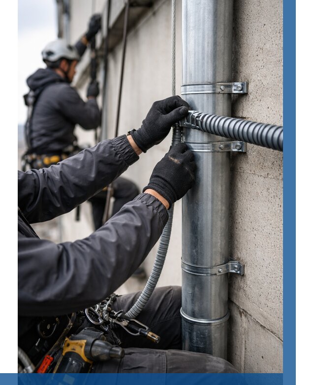 Монтаж гофры для кабеля в Верхнем Уфалее от 307 р. | ВЫСОТНИК-Врф