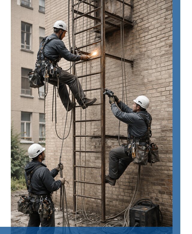 Ремонт пожарной лестницы в Верхнем Уфалее от 7676 р. | ВЫСОТНИК-Врф