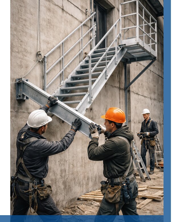 Монтаж металлических лестниц в Верхнем Уфалее от 15351 р. | ВЫСОТНИК-Врф