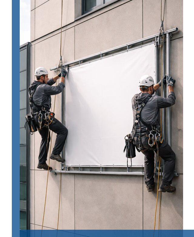 Монтаж наружной рекламной вывески в Верхнем Уфалее под ключ