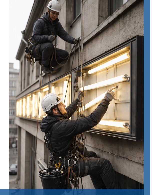 Замена ламп в вывеске в Верхнем Уфалее под ключ от 3582 р. | ВЫСОТНИК-Врф