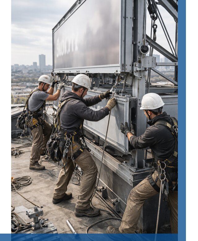 Монтаж крышной рекламной конструкции в Верхнем Уфалее от 61404 р.|ВЫСОТНИК-Врф