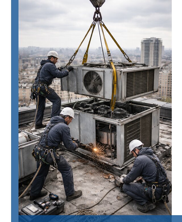 Демонтаж крышной установки в Верхнем Уфалее любой сложности