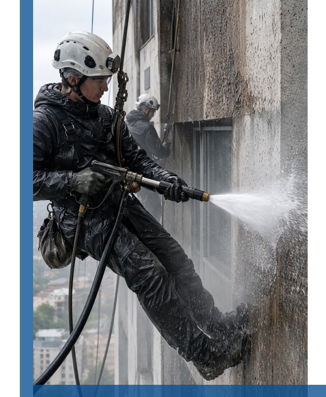 Гидроструйная очистка фасадов и конструкций в Верхнем Уфалее